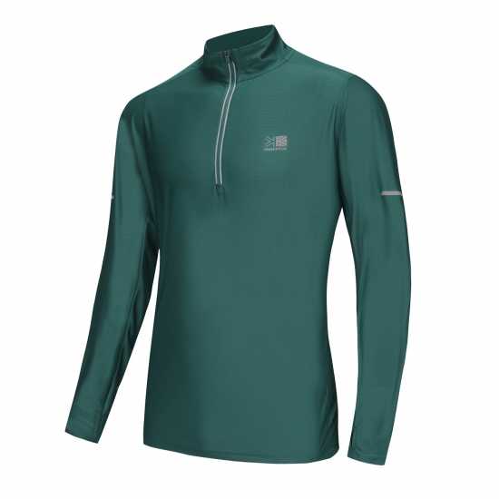 Мъжко Горнище С Цип Karrimor Long Sleeve Zip Top Mens Синьо-зелено Мъжки горнища с цип