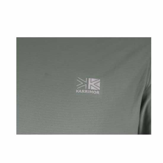 Мъжка Тениска Karrimor Long Sleeve Run T Shirt Mens Хаки Мъжко облекло за едри хора