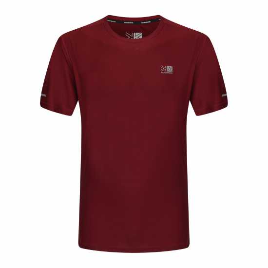 Мъжка Тениска Karrimor Run Short Sleeve T Shirt Mens Бордово Атлетика