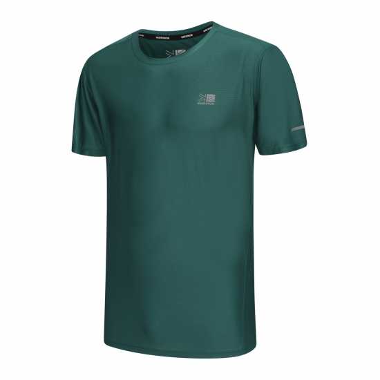 Мъжка Тениска Karrimor Run Short Sleeve T Shirt Mens Синьо-зелено Атлетика