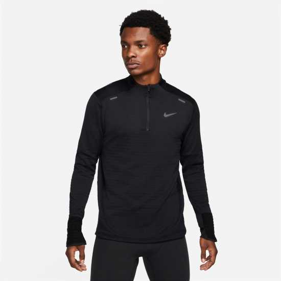 Nike Therma-FIT Repel Element Men's 1/4-Zip Running Top ЧЕРНО/ОТРАЗЯВАЩО Атлетика