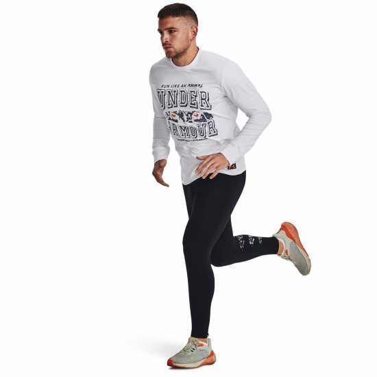 Under Armour Мъжко Горнище Дълъг Ръкав Run Like An Animal Long Sleeve Top Mens Бяло Мъжко облекло за едри хора