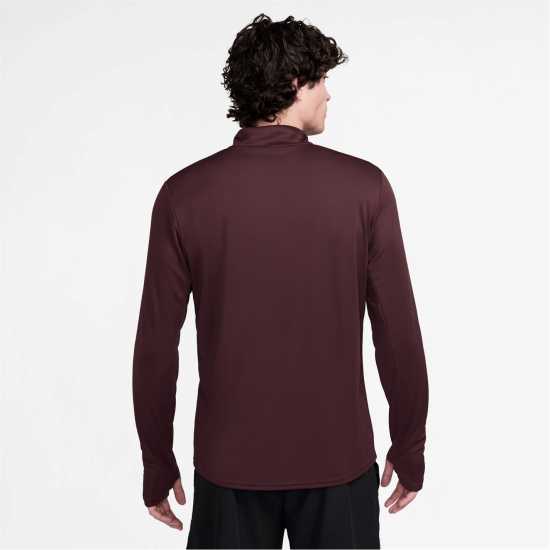 Nike Мъжко Горнище За Бягане Half Zip Core Long Sleeve Running Top Mens Бордово Мъжко облекло за едри хора