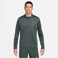 Nike Мъжко Горнище За Бягане Half Zip Core Long Sleeve Running Top Mens Винтажно зелено Мъжки горнища с цип