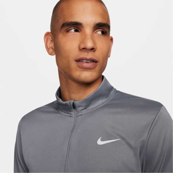 Nike Мъжко Горнище За Бягане Half Zip Core Long Sleeve Running Top Mens Димно сиво Мъжко облекло за едри хора