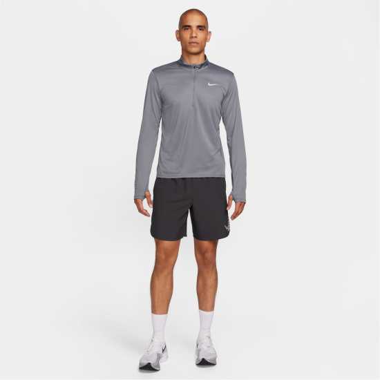 Nike Мъжко Горнище За Бягане Half Zip Core Long Sleeve Running Top Mens Димно сиво Мъжко облекло за едри хора