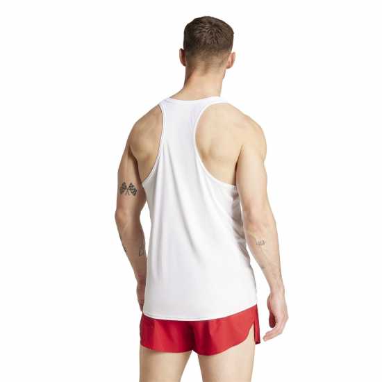 Adidas Мъжки Потник Adizero Essentials Running Tank Top Mens Бяло Атлетика