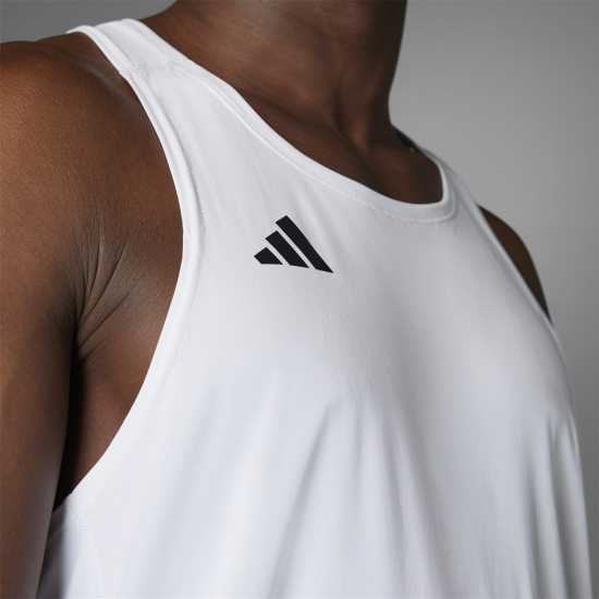 Adidas Мъжки Потник Adizero Essentials Running Tank Top Mens Бяло Атлетика