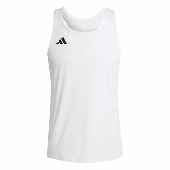 Adidas Мъжки Потник Adizero Essentials Running Tank Top Mens Бяло Атлетика