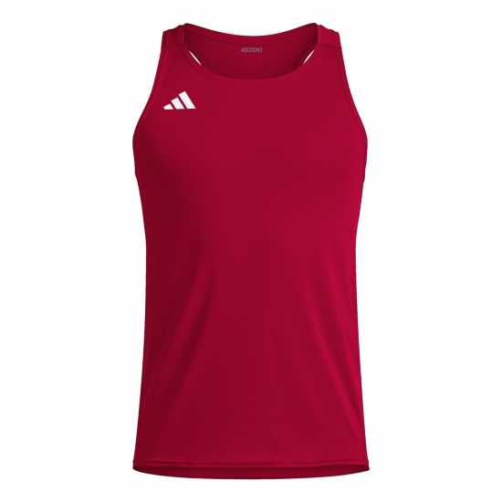 Adidas Мъжки Потник Adizero Essentials Running Tank Top Mens Отбор Сила Червено Атлетика