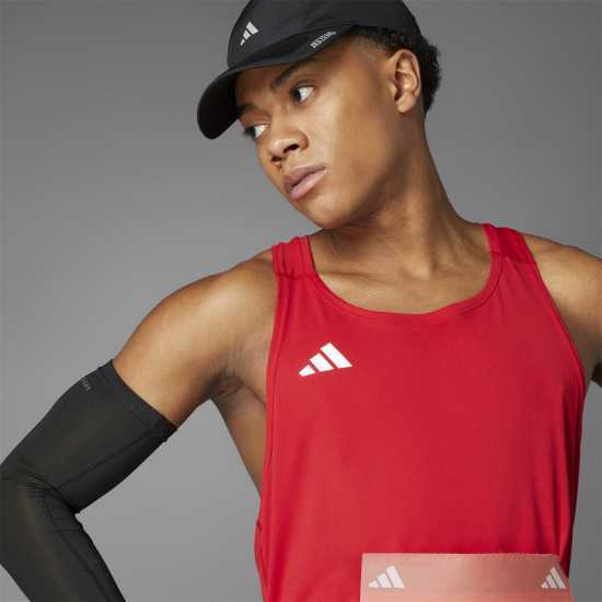 Adidas Мъжки Потник Adizero Essentials Running Tank Top Mens Отбор Сила Червено Атлетика