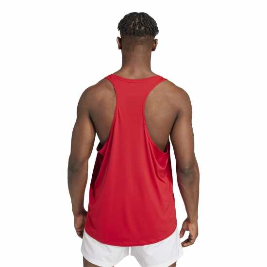 Adidas Мъжки Потник Adizero Essentials Running Tank Top Mens Отбор Сила Червено Атлетика