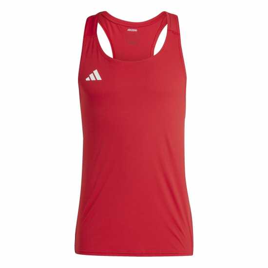 Adidas Мъжки Потник Adizero Essentials Running Tank Top Mens Отбор Сила Червено Атлетика