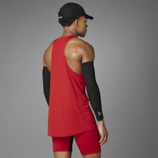 Adidas Мъжки Потник Adizero Essentials Running Tank Top Mens Отбор Сила Червено Атлетика