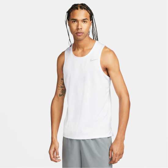 Nike Dri-FIT Miler Men's Running Tank White/Silver Атлетика