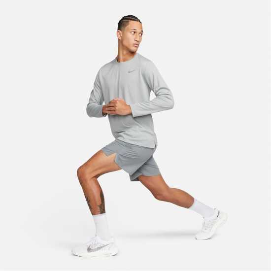 Nike Miler Men's Dri-FIT UV Long-Sleeve Running Top Сиво Атлетика