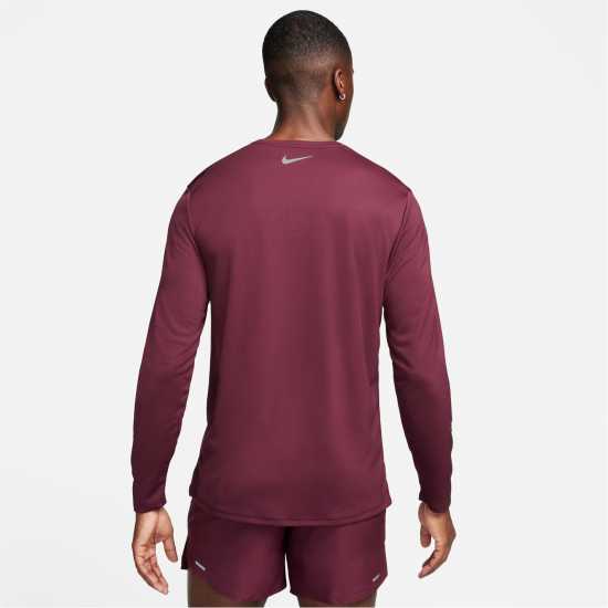 Nike Miler Flash Men's Dri-FIT UV Long-Sleeve Running Top Кафяво кафяво Мъжки ризи