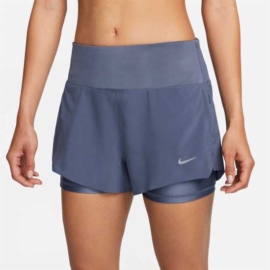 Nike Dri-FIT Swift Women's Mid-Rise 3 2-in-1 Running Shorts with Pockets  