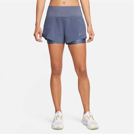 Nike Dri-FIT Swift Women's Mid-Rise 3 2-in-1 Running Shorts with Pockets  