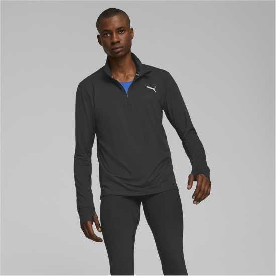 Puma Favorite Quarter Zip M Черно Мъжко облекло за едри хора