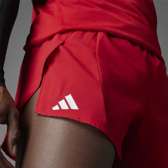 Adidas Мъжки Шорти Adizero Essentials Running Split Shorts Mens Отбор Сила Червено Атлетика