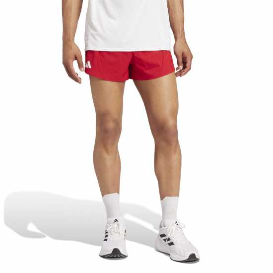 Adidas Мъжки Шорти Adizero Essentials Running Split Shorts Mens Отбор Сила Червено Атлетика