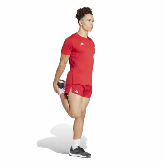 Adidas Adizero Essentials Running Shorts Отбор Сила Червено Атлетика