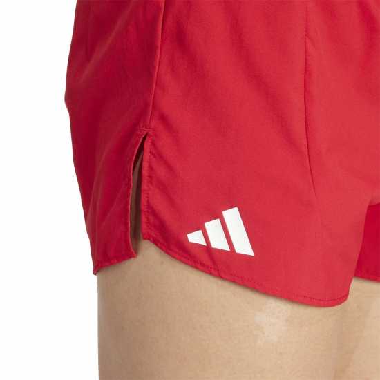 Adidas Adizero Essentials Running Shorts Отбор Сила Червено Атлетика