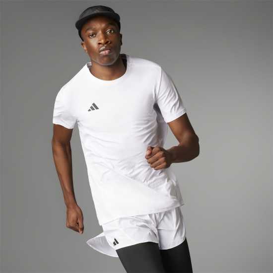 Adidas Мъжка Риза Adizero Essentials Running T-Shirt Mens Бяло Атлетика