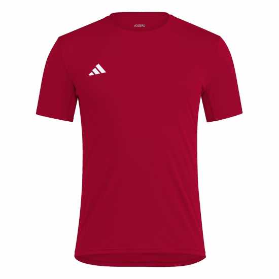 Adidas Мъжка Риза Adizero Essentials Running T-Shirt Mens Отбор Сила Червено Атлетика