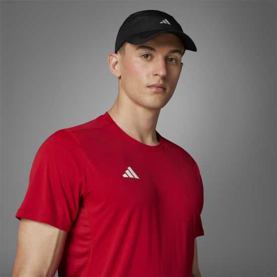 Adidas Мъжка Риза Adizero Essentials Running T-Shirt Mens Отбор Сила Червено Атлетика