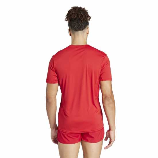 Adidas Мъжка Риза Adizero Essentials Running T-Shirt Mens Отбор Сила Червено Атлетика