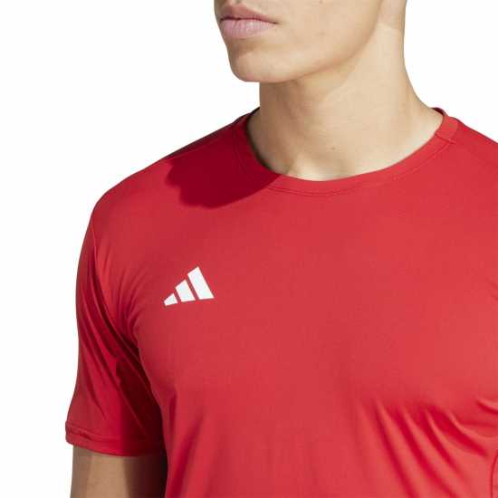 Adidas Мъжка Риза Adizero Essentials Running T-Shirt Mens Отбор Сила Червено Атлетика