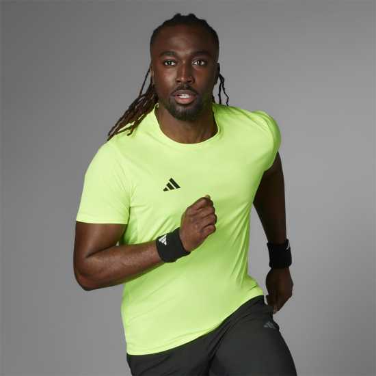 Adidas Мъжка Риза Adizero Essentials Running T-Shirt Mens Ясно Лимон Атлетика