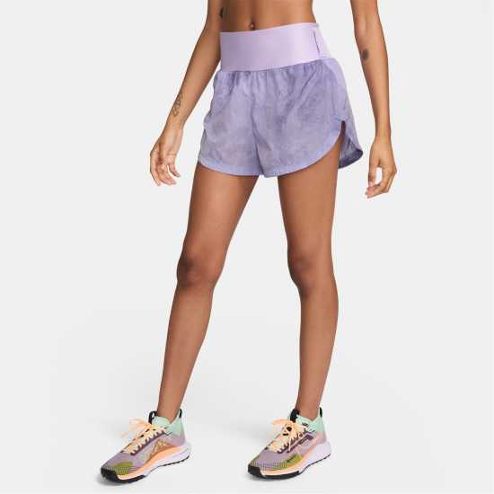 Nike Trail Women's Repel Mid-Rise 3 Running Shorts Лилава Цветене Дамски клинове за фитнес