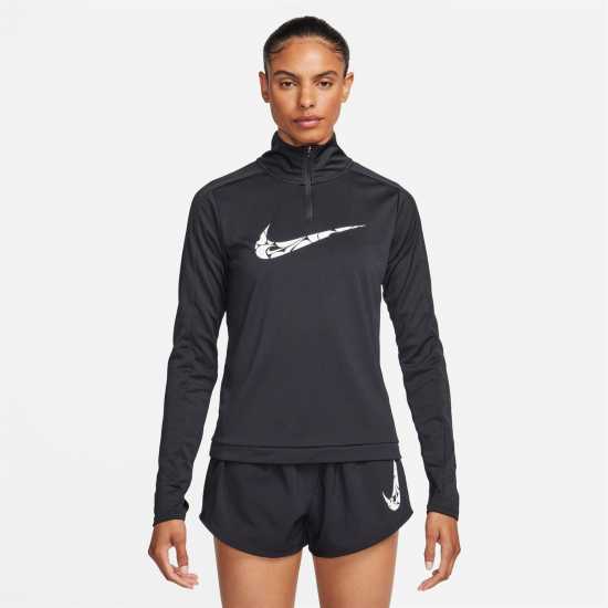 Nike Swoosh Women's Dri-FIT 1/2-Zip Mid Layer Черно Дамски горнища с цип