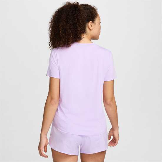 Nike One Swoosh Women's Dri-FIT Short-Sleeve Running Top Лилава Цветене Атлетика