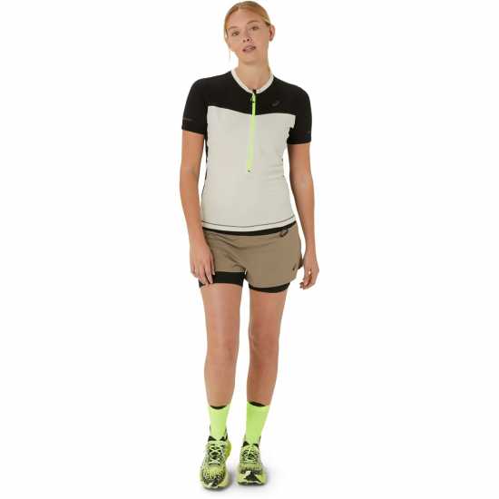 Asics Fuji Short Sleeve Top Ld42 Черен/Черен пипер Дамски горнища с цип