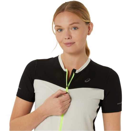 Asics Fuji Short Sleeve Top Ld42 Черен/Черен пипер Дамски горнища с цип