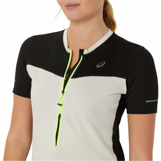 Asics Fuji Short Sleeve Top Ld42 Черен/Черен пипер Дамски горнища с цип