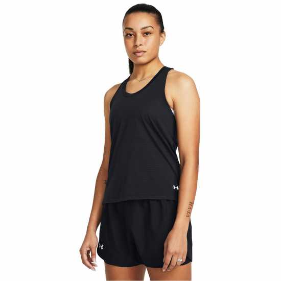 Under Armour Launch Singlet Womens Черно/Отражаващо Атлетика