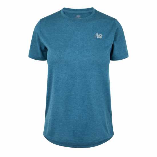 New Balance Athletic Short Sleeve Running T-Shirt Синьо Атлетика