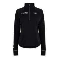 New Balance London Edition Heat Grid Half Zip Top Womens Черно/Сиво Дамски горнища с цип