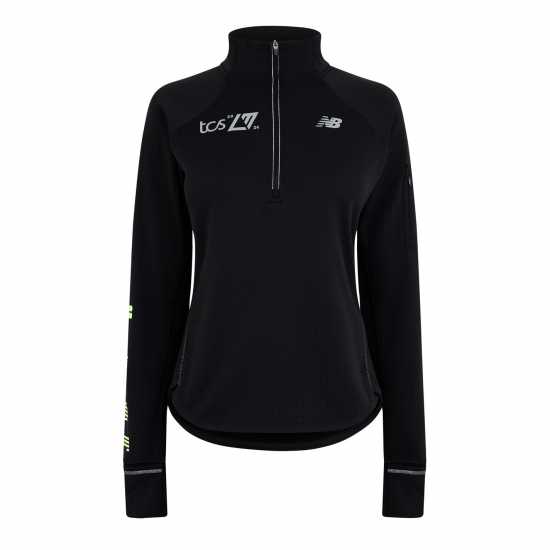 New Balance London Edition Heat Grid Half Zip Top Womens Черно/Сиво Дамски горнища с цип