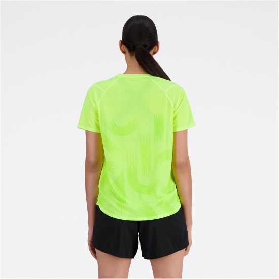 New Balance London Edition Printed Athletics Short Sleeve T-Shirt Womens Жълто печат Атлетика