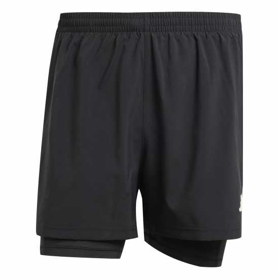 Adidas Мъжки Шорти Own The Run 3-Stripes 2-In-1 Shorts Mens Черно 