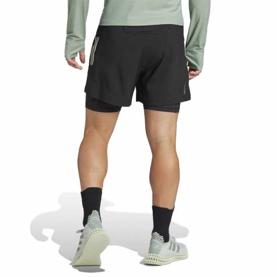 Adidas Мъжки Шорти Own The Run 3-Stripes 2-In-1 Shorts Mens Черно 