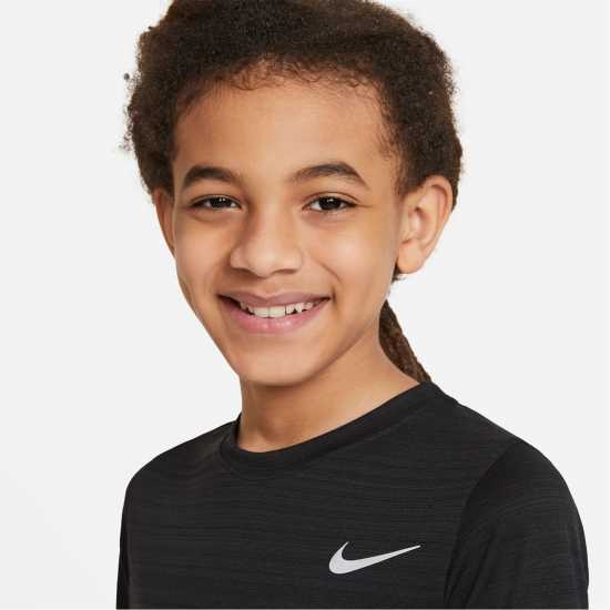 Nike Dri-FIT Miler Big Kids' (Boys') Training Top Черно Атлетика