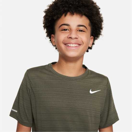 Nike Dri-FIT Miler Big Kids' (Boys') Training Top Кафяво карго Атлетика