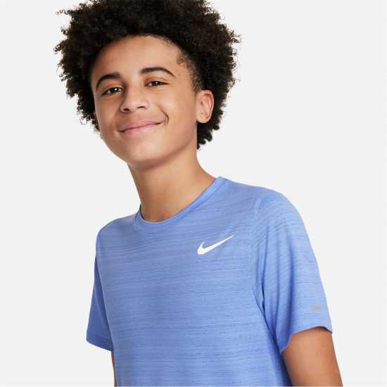 Nike Dri-FIT Miler Big Kids' (Boys') Training Top Кралски пулс Атлетика